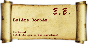 Balázs Borbás névjegykártya